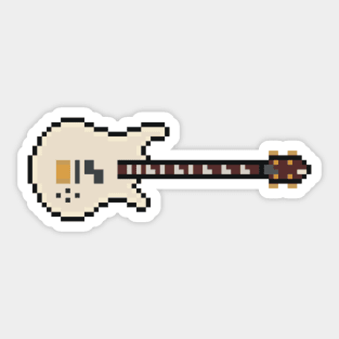 Pixel White Euro Style Bass Guitar Sticker